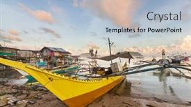  Presentation with boat - PPT layouts featuring traditional-philippino-boat background and a light blue colored foreground