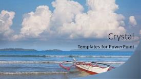 Presentation with boat - Presentation enhanced with traditional-philippino-boat background and a light blue colored foreground