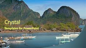  Presentation with boats - Beautiful PPT layouts featuring traditional philippino outrigger boats backdrop and a tawny brown colored foreground