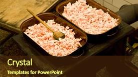  Presentation with czech republic - Presentation theme having traditional-pig-sticking-lard-czech background and a tawny brown colored foreground
