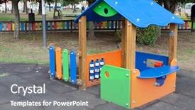  Presentation with playground - PPT layouts featuring traditional playground in a schoolyard background and a  colored foreground