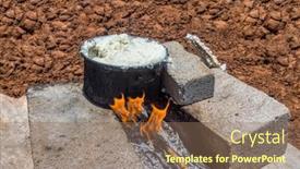  Presentation with maize - Presentation theme enhanced with traditional-polenta-is-made background and a coral colored foreground