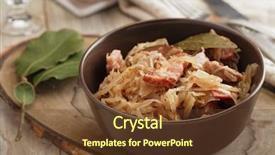  Presentation with cabbage - Audience pleasing PPT theme consisting of traditional polish dish the cabbage backdrop and a tawny brown colored foreground