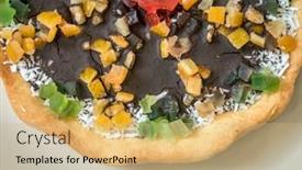  Presentation with easter season - Presentation consisting of traditional polish easter cake mazurek it is a variety of sweet short pastry baked in poland both at easter and also at christmas and holiday season background and a coral colored foreground