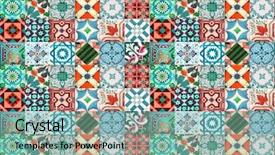  Presentation with tiles - Slides enhanced with traditional portuguese tiles in orange background and a  colored foreground