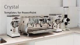  Presentation with italian - PPT theme having traditional-professional-italian-espresso-machine background and a light gray colored foreground