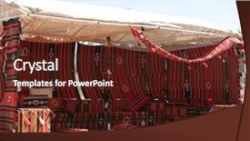  Presentation with tent - Presentation design consisting of traditional qatari-style bedouin tent background and a tawny brown colored foreground