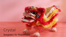  Presentation with traditional dancing - Presentation enhanced with traditional-red-dancing-lion background and a red colored foreground