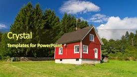  Presentation with swedish - Presentation enhanced with traditional red swedish cottage house background and a tawny brown colored foreground