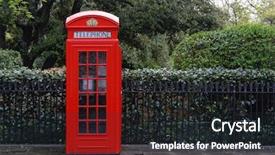  Presentation with red telephone - Amazing PPT layouts having color booth - traditional red telephone box k2 backdrop and a dark gray colored foreground