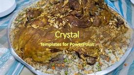  Presentation with meat food - Amazing presentation design having traditional rice and meat food backdrop and a tawny brown colored foreground