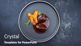  Presentation with roast sirloin beef - PPT layouts featuring traditional-roasted-beef-heart background and a tawny brown colored foreground