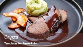  Presentation with beef - Presentation design featuring traditional-roasted-beef-heart background and a tawny brown colored foreground