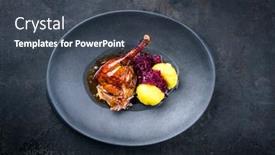  Presentation with blue design - Audience pleasing slides consisting of traditional-roasted-christmas-duck-blue backdrop and a dark gray colored foreground