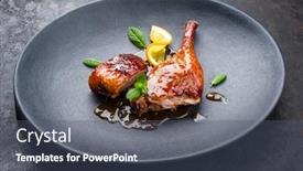  Presentation with orange slice - Slides enhanced with traditional-roasted-christmas-duck-breast background and a ocean colored foreground