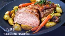  Presentation with tenderloin - Amazing presentation theme having traditional-roasted-dry-aged-veal backdrop and a navy blue colored foreground