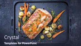  Presentation with ion - Beautiful slide set featuring traditional-roasted-dry-aged-veal backdrop and a tawny brown colored foreground