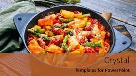  Presentation with cinematic - Theme consisting of traditional-roasted-italian-pasta-mezzi background and a red colored foreground