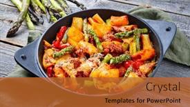  Presentation with cinematic - Slide set consisting of traditional-roasted-italian-pasta-mezzi background and a red colored foreground