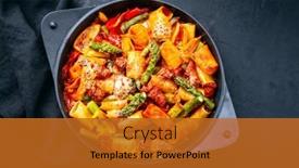  Presentation with cinematic - PPT layouts featuring traditional-roasted-italian-pasta-mezzi background and a gold colored foreground