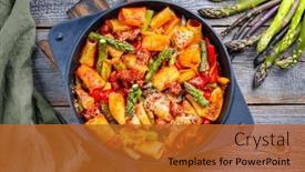  Presentation with cinematic - Presentation theme with traditional-roasted-italian-pasta-mezzi background and a red colored foreground