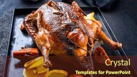  Presentation with christmas black - PPT layouts with traditional-roasted-stuffed-christmas-duck background and a tawny brown colored foreground