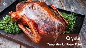  Presentation with traditional - Slide deck featuring traditional-roasted-stuffed-christmas-goose background and a tawny brown colored foreground