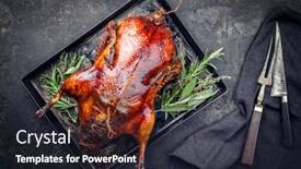  Presentation with duck - Colorful slide set enhanced with traditional-roasted-stuffed-christmas-peking backdrop and a wine colored foreground