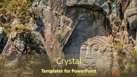  Presentation with new zealand - Slide set featuring traditional-rock-carving-lake-taupo background and a tawny brown colored foreground