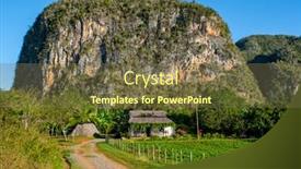  Presentation with rural - Beautiful PPT layouts featuring traditional-rural-house-and-plantations backdrop and a tawny brown colored foreground