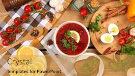  Presentation with russian - Cool new PPT layouts with traditional-russian-and-ukrainian-borscht backdrop and a yellow colored foreground