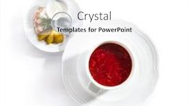  Presentation with vodka - PPT layouts featuring traditional russian borscht or borsch served with thin slices of salted lard sour cream pickles and vodka top view red meat soup with cabbage beets vegetables and spices isolated on white background and a white colored foreground