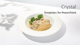  Presentation with meat beef - PPT theme with traditional-russian-food-beef-stroganoff background and a white colored foreground