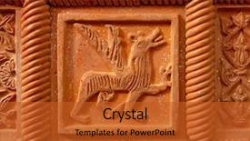  Presentation with kaolinite clay - Audience pleasing slides consisting of traditional russian ornament on clay backdrop and a red colored foreground