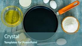  Presentation with cooking oil - Cool new PPT layouts with traditional russian pancakes butter egg backdrop and a ocean colored foreground