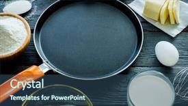  Presentation with cooking oil - Beautiful slide deck featuring traditional russian pancakes butter egg backdrop and a ocean colored foreground