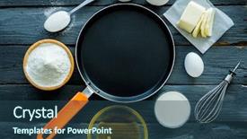  Presentation with cooking oil - Colorful slide set enhanced with traditional russian pancakes butter egg backdrop and a ocean colored foreground