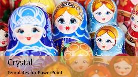  Presentation with russian doll - PPT layouts having traditional russian wooden nesting dolls background and a yellow colored foreground