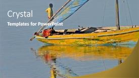  Presentation with sail - Presentation theme having traditional sail boat called a dhow vilanculos coastal sanctuary mozambique background and a seafoam green colored foreground