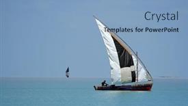  Presentation with sail - Presentation with traditional sail boat called a dhow vilanculos coastal sanctuary mozambique background and a light blue colored foreground