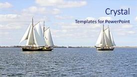  Presentation with sailing - Audience pleasing PPT theme consisting of traditional sailing ships on the ijsselmeer in the netherlands backdrop and a sky blue colored foreground