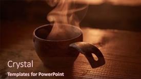  Presentation with steam tea - Slide deck with traditional-sami-kuksa-from-finnish background and a tawny brown colored foreground