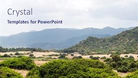  Presentation with traditional - Amazing presentation theme having traditional-sardinian-landscape-with-hills backdrop and a sky blue colored foreground