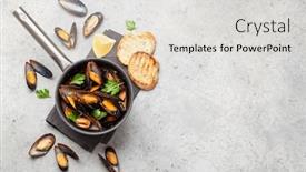  Presentation with seafood - Cool new slides with traditional-seafood-mussels-in-wine backdrop and a lemonade colored foreground