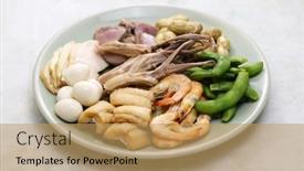  Presentation with shanghai - Presentation having traditional-shanghai-summer-cuisine background and a  colored foreground