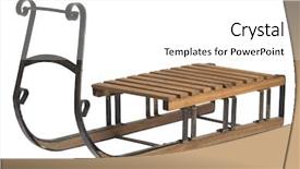  Presentation with antique wood furniture - Theme featuring traditional slide - antique wooden sled on white background and a  colored foreground