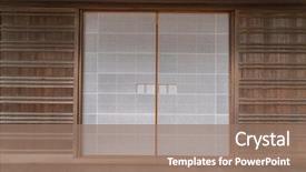 Presentation with japanese - Theme having traditional slide - japanese sliding paper door background and a coral colored foreground
