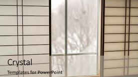  Presentation with japanese - Amazing presentation theme having traditional slide - japanese sliding paper window backdrop and a mint green colored foreground
