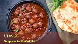  Presentation with bread roasting - PPT theme enhanced with traditional-slow-cooked-american-tex background and a tawny brown colored foreground