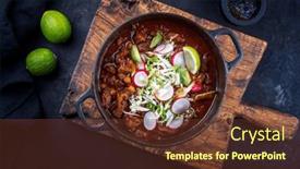  Presentation with mexican - Presentation featuring traditional-slow-cooked-mexican-pozole background and a tawny brown colored foreground